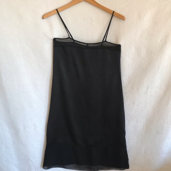 Aritzia Black XS silk satin and georgette chemise. - Picture 1 of 6
